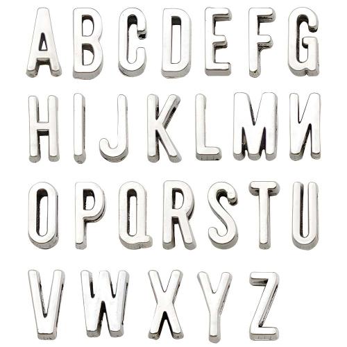 Abalorios Separador de Aleación de Zinc, Carta del alfabeto, chapado en color de plata antigua, Bricolaje & diferentes estilos para la opción, 10x5mm, Vendido por UD