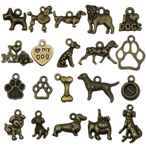 Pendentifs animaux en alliage de zinc, chien, Plaqué de couleur de bronze antique, DIY & styles différents pour le choix, Vendu par PC