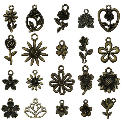 Colgantes de Aleación de Zinc en Forma Flor, chapado en color bronce antiguo, Bricolaje & diferentes estilos para la opción, Vendido por UD
