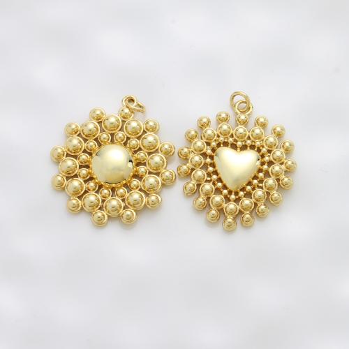 Латунные ювелирные кулоны, Латунь, Другое покрытие, DIY, Золотой, не содержит никель, свинец, 32.50x28.50x4.80mm, продается PC