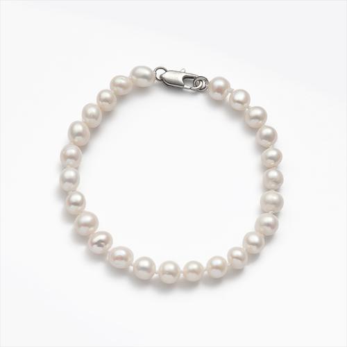 Natürliche Süßwasserperlen Halskette, Natürliche kultivierte Süßwasserperlen, mit Zinklegierung, Modeschmuck, weiß, 7-8mm, verkauft per 46 Strang