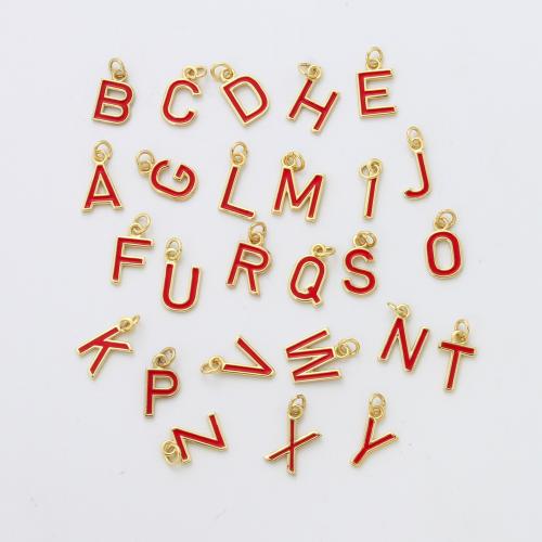 Messing Schmuck Anhänger, plattiert, DIY & Emaille, rot, frei von Nickel, Blei & Kadmium, 11.60x5.80x1.20mm, verkauft von PC