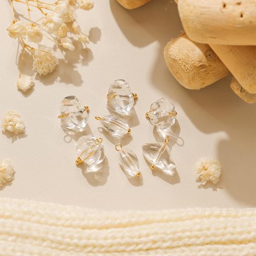 Подвески из кристаллов, Нержавеющая сталь 304, с Кристаллы, плакирован золотом, DIY, очистить, 10ПК/сумка, продается сумка