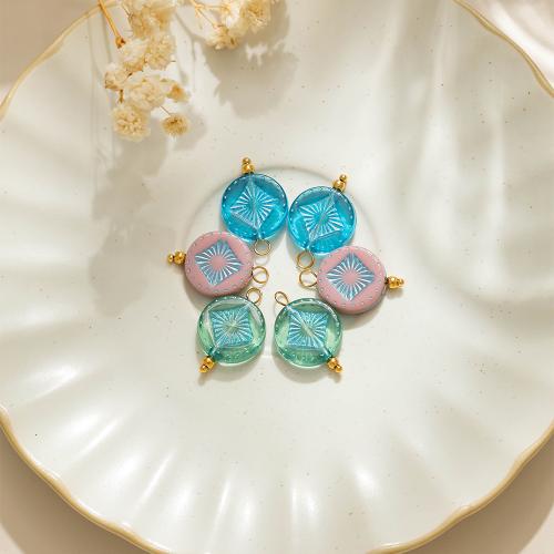 Pendentifs acryliques, Acier inoxydable 304, avec Acrylique, Placage de couleur d'or, DIY, plus de couleurs à choisir, 10PC/sac, Vendu par sac