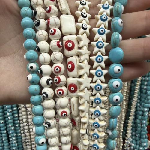Fashion Evil Eye Jewelry Beads, Turquoise, DIY & enamel, more colors for choice, Sold Per 38 cm Strand