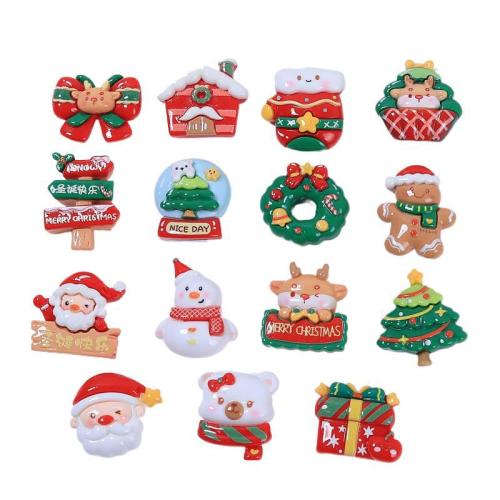 Resin Hair Accessories DIY Findings, Christmas Design, more colors for choice, Sold By PC