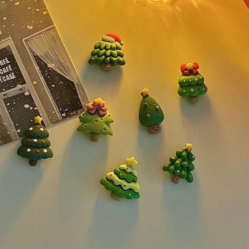 Resin Fridge Magnet, Christmas Design & DIY, more colors for choice, 22x23mm, Sold By Set