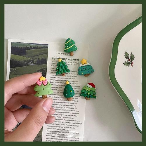 Resin Fridge Magnet, Christmas Design & DIY, mixed colors, 22x23mm, Sold By Set