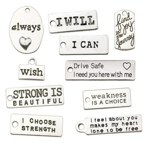 Zink Legierung Etikette, Zinklegierung, antik silberfarben plattiert, DIY & verschiedene Stile für Wahl & mit Brief Muster, verkauft von PC