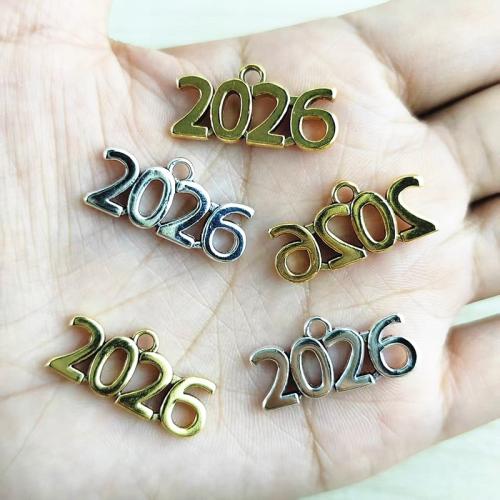 Pendentif alphabet en zinc, alliage de zinc, Lettre d’alphabet, Placage, DIY, plus de couleurs à choisir, 24x12mm, 100PC/sac, Vendu par sac