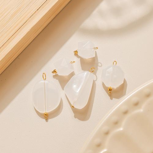 Acrylic Pendants, 304 Stainless Steel, with Acrylic, gold color plated, DIY, mixed colors, 10PCs/Bag, Sold By Bag