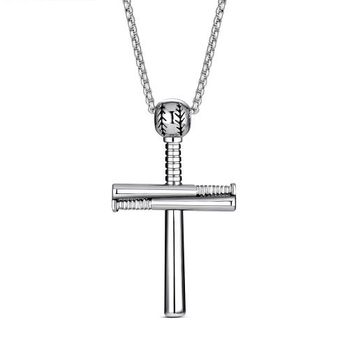 Pendentifs en acier inoxydable de la Croix-, Acier inoxydable 304, Placage de couleur argentée, DIY, argent, Longueur:50 cm, 1/PC, Vendu par PC