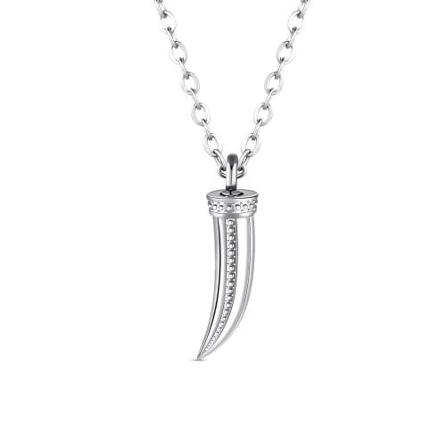 Acier inoxydable 304 Pendentif cercueil cinéraires, Dent de loup, Placage de couleur argentée, DIY, argent, Vendu par PC