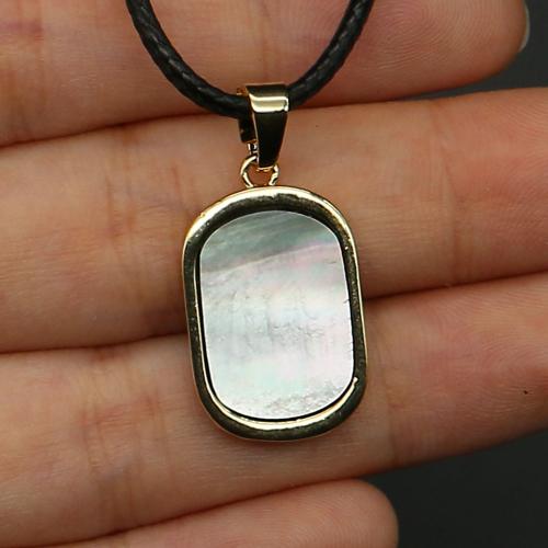 Shell Necklace, with PU Leather & Brass, Geometrical Pattern, gold color plated, fashion jewelry & Unisex, more colors for choice, Length:Approx 19 Inch, Sold By PC