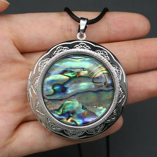 Shell Locket Necklace, with PU Leather & Tibetan Style, Geometrical Pattern, plated, fashion jewelry & Unisex & different styles for choice, Length:Approx 19 Inch, Sold By PC