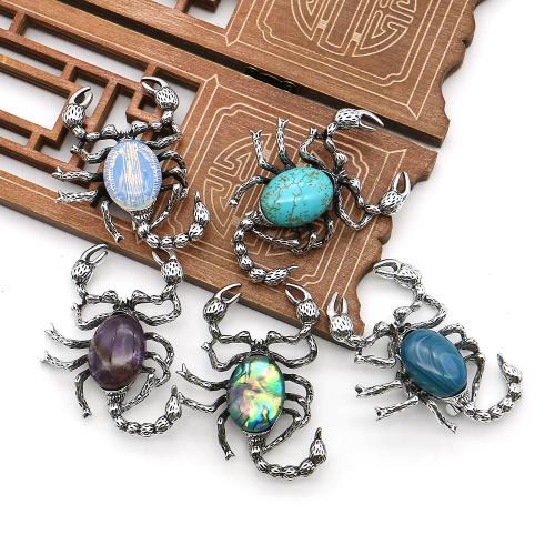 Broche bijoux de mode, pierre gemme, avec alliage de zinc, scorpion, Placage, différents matériaux pour le choix & unisexe, 55x40mm, Vendu par PC