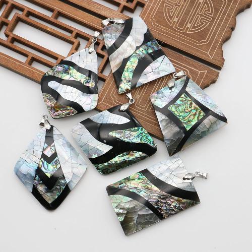 Natural Abalone Shell Pendants, Geometrical Pattern, DIY & different styles for choice, Sold By PC