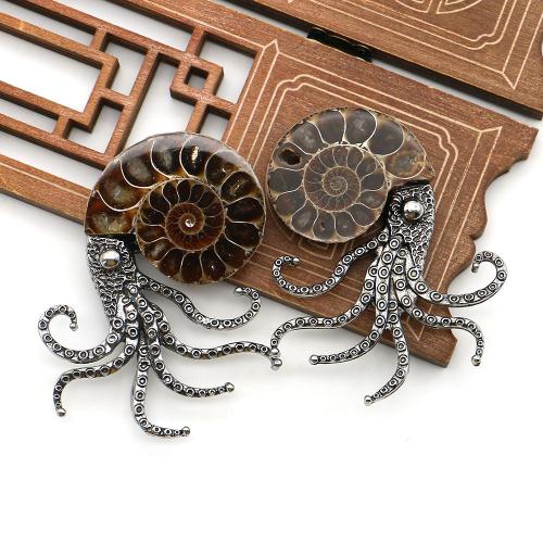 Colgantes de Nácar, con aleación de zinc, Pulpo, chapado, Bricolaje & diferentes estilos para la opción, 68x54mm, Vendido por UD