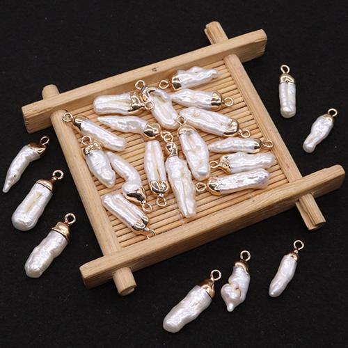 Подвески из преноводного жемчуга, Пресноводные жемчуги, с Латунь, Нерегулярные, плакирован золотом, DIY, pendant length 7-30mm, продается PC