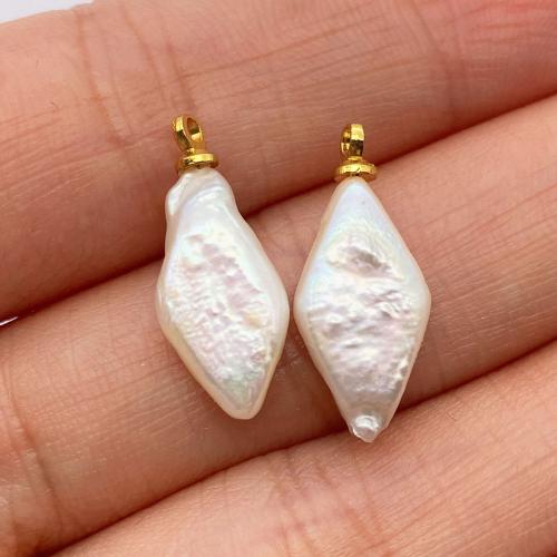 Подвески из преноводного жемчуга, Пресноводные жемчуги, с цинковый сплав, полированный, DIY & разные стили для выбора, pendant size 10-15mm, продается PC