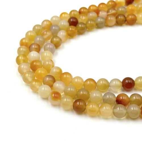 Natural Chalcedony Bead, Yellow Calcedony, DIY, mixed colors, 8mm, 47PCs/Strand, Sold Per 38 cm Strand
