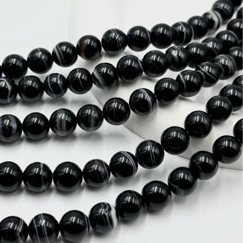 Natural Black Agate Beads, plated, DIY, black, nickel, lead & cadmium free, Sold Per 38 cm Strand