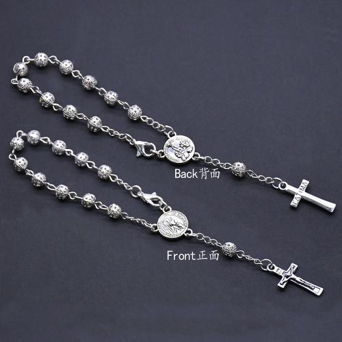 Tibetan Style Bracelet, with Iron, Cross, silver color plated, fashion jewelry, more colors for choice, 6mm, Length:21 cm, Sold By PC