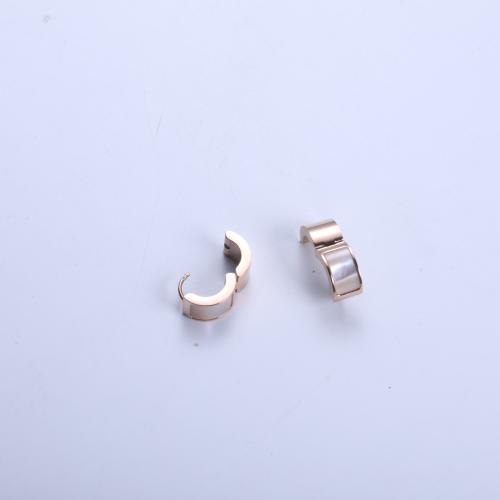 Stainless Steel Huggie Hoop Earring, 304 Stainless Steel, with Shell, plated, fashion jewelry, more colors for choice, Sold By Pair