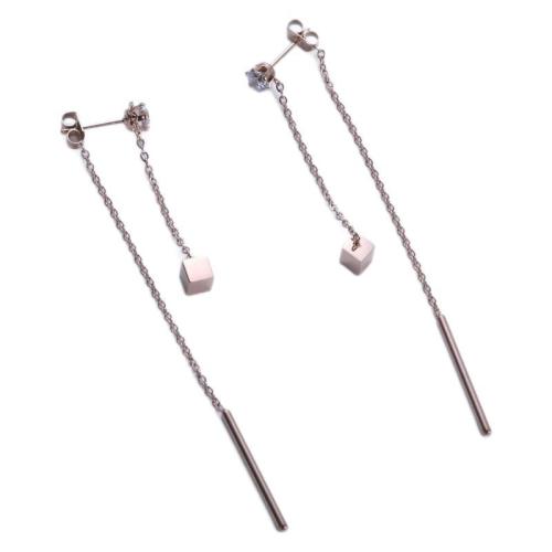 Edelstahl Tropfen Ohrring, 304 Edelstahl, plattiert, Modeschmuck & mit Strass, keine, verkauft von Paar