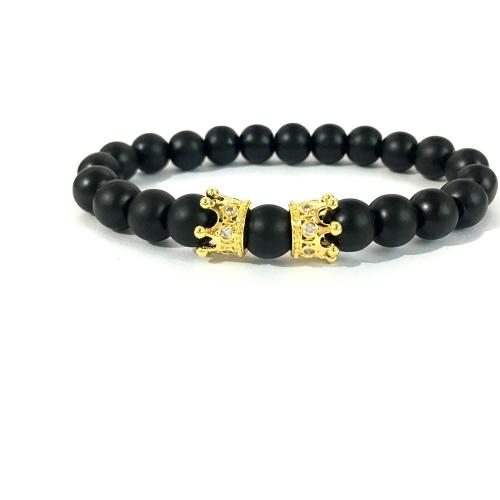 Gemstone Bracelets, Abrazine Stone, with Tibetan Style, fashion jewelry & with rhinestone, mixed colors, 8mm, Length:21 cm, Sold By PC