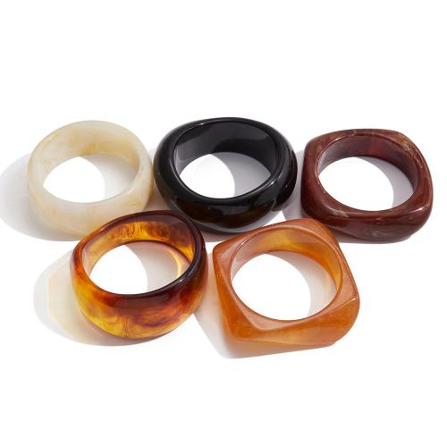 Наборы ювелирных изделий из полимерной смолы, манжеты браслет & браслет & кольцо, канифоль, с цинковый сплав, плакирован золотом, ювелирные изделия моды, Много цветов для выбора, продается PC