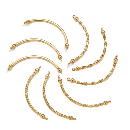 304 Edelstahl gebogene Rohr Perlen, plattiert, DIY & verschiedene Stile für Wahl, 5PCs/Tasche, verkauft von Tasche