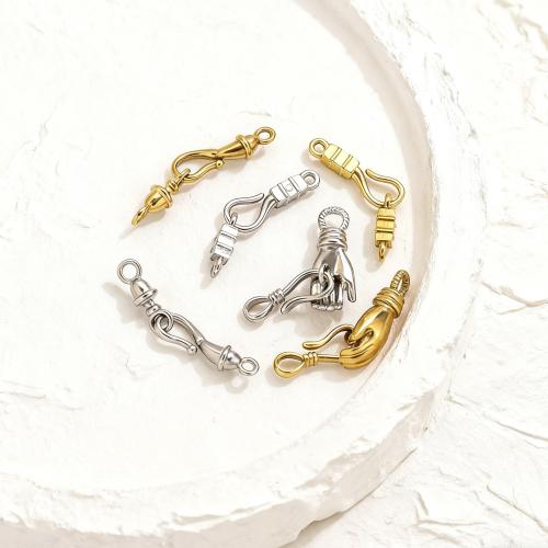 304 Stainless Steel Hook and Eye Clasp, plated, DIY & different styles for choice, 5Sets/Bag, Sold By Bag