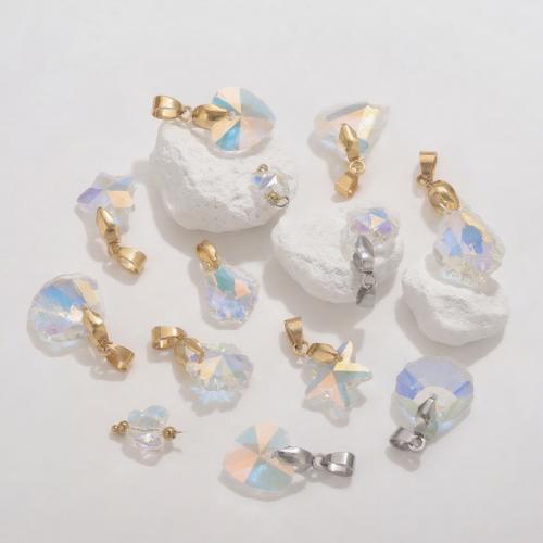 Подвески из кристаллов, Нержавеющая сталь 304, с Кристаллы, Другое покрытие, DIY & разные стили для выбора, 10ПК/сумка, продается сумка