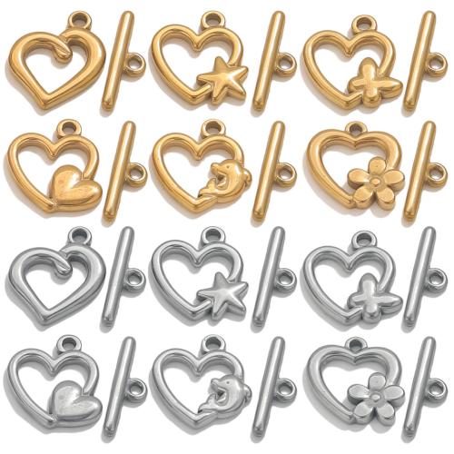 Stainless Steel Toggle Clasp, 304 Stainless Steel, plated, DIY & different styles for choice, 5Sets/Bag, Sold By Bag