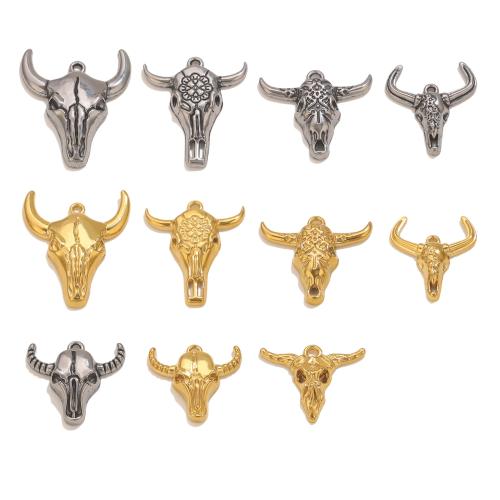 Ювелирные подвески из нержавеющей стали, Нержавеющая сталь 304, Хорн, Другое покрытие, DIY & разные стили для выбора, 5ПК/сумка, продается сумка