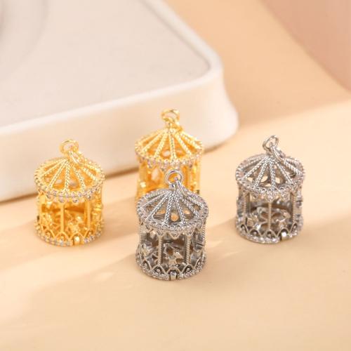 Подвески из цинкового сплава, цинковый сплав, плакирован золотом, DIY & инкрустированное микро кубического циркония, Много цветов для выбора, 14x20mm, продается PC