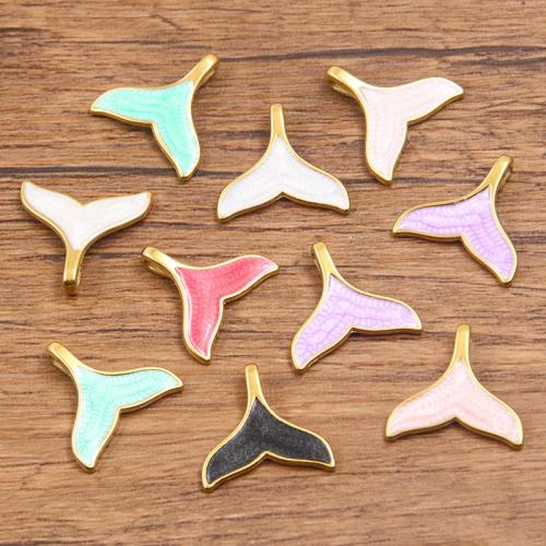 Stainless Steel Pendants, 304 Stainless Steel, Mermaid tail, plated, DIY & enamel, more colors for choice, 100PCs/Bag, Sold By Bag