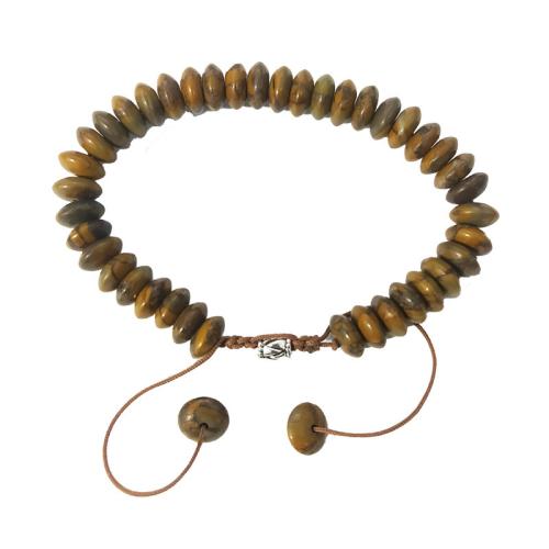 Gemstone Bracelets, Bamboo Leaf Stone, with Tibetan Style, fashion jewelry, more colors for choice, 8mm, Sold By PC