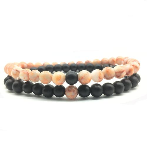 Gemstone Bracelets, Natural Stone, fashion jewelry, more colors for choice, 6mm, Length:21 cm, Sold By PC