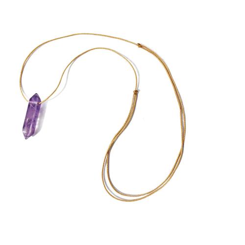 Collier bijoux de pierre gemme, Pierre naturelle, avec Cordon de noeud, bijoux de mode, plus de couleurs à choisir, Longueur:Environ 70 cm, Vendu par PC