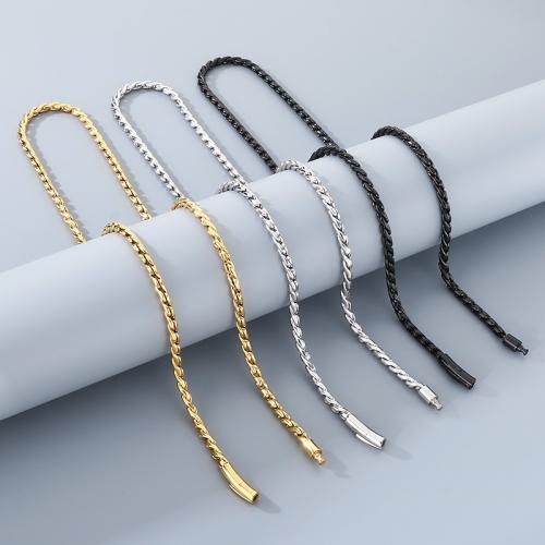 Acier inoxydable 304 collier, Placage, bijoux de mode & pour homme, plus de couleurs à choisir, Longueur:Environ 25.6 pouce, Vendu par PC