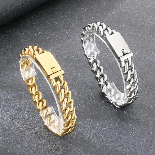304 Stainless Steel Bracelet, plated, fashion jewelry & for man, more colors for choice, Length:Approx 8.9 Inch, Sold By PC