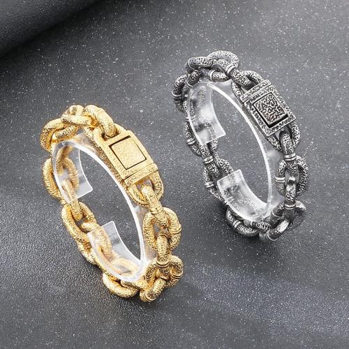 304 Stainless Steel Bracelet, plated, punk style & for man, more colors for choice, Length:Approx 9 Inch, Sold By PC