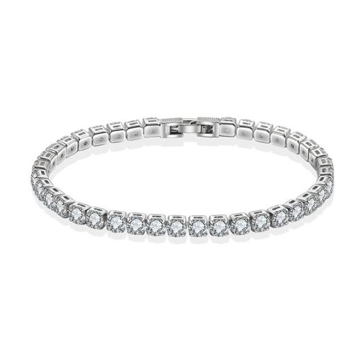 Messing Armband, platiniert, Micro pave Zirkonia & für Frau, Länge:ca. 6.7 ZollInch, verkauft von PC