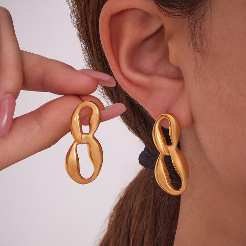 Stainless Steel Stud Earrings, 304 Stainless Steel, gold color plated, fashion jewelry, more colors for choice, Sold By Pair