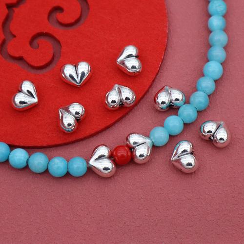 Разделитель бусин Рондель из цикового сплава, цинковый сплав, Сердце, плакирован серебром, DIY, 11x9x6.50mm, продается сумка