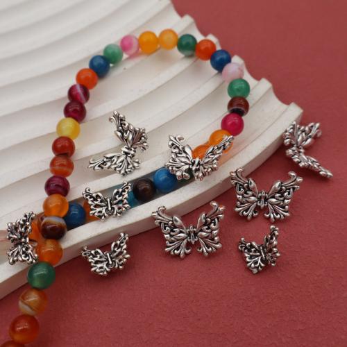 Zinklegierung Tier Perlen, Schmetterling, silberfarben plattiert, DIY, 100PCs/Tasche, verkauft von Tasche