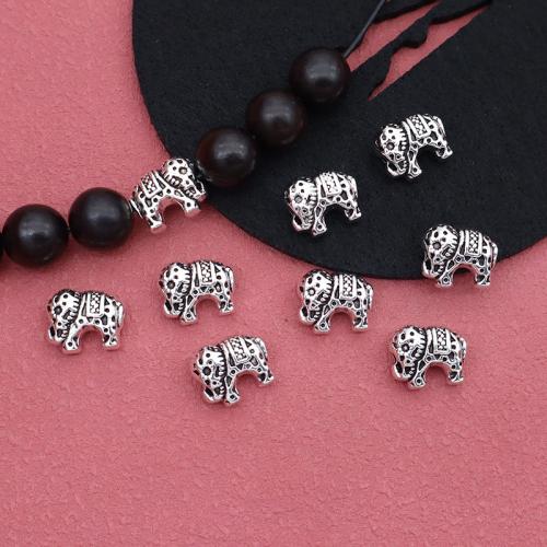 Zinklegierung Tier Perlen, Elephant, silberfarben plattiert, DIY, 12.50x10x6mm, 100PCs/Tasche, verkauft von Tasche