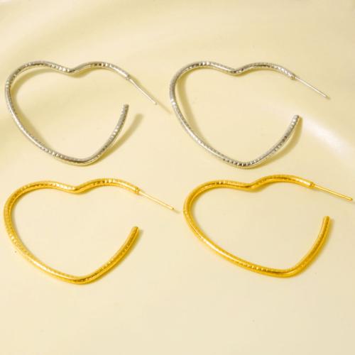 Pendientes de Acero Inoxidable, acero inoxidable 304, Corazón, chapado, Joyería, más colores para la opción, 36x45.20mm, Vendido por Par